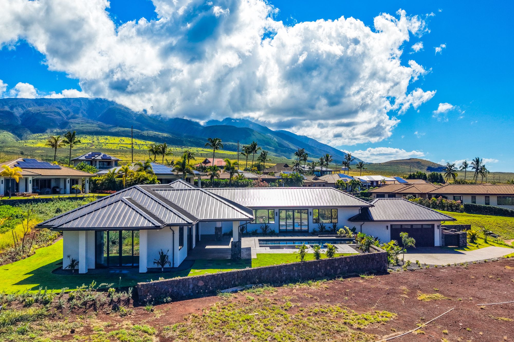 Aerial with the West Maui Mountains