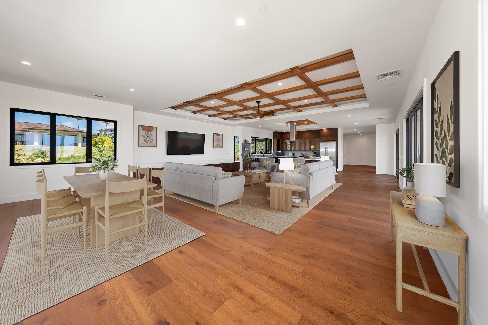Dining and living area (virtually staged)