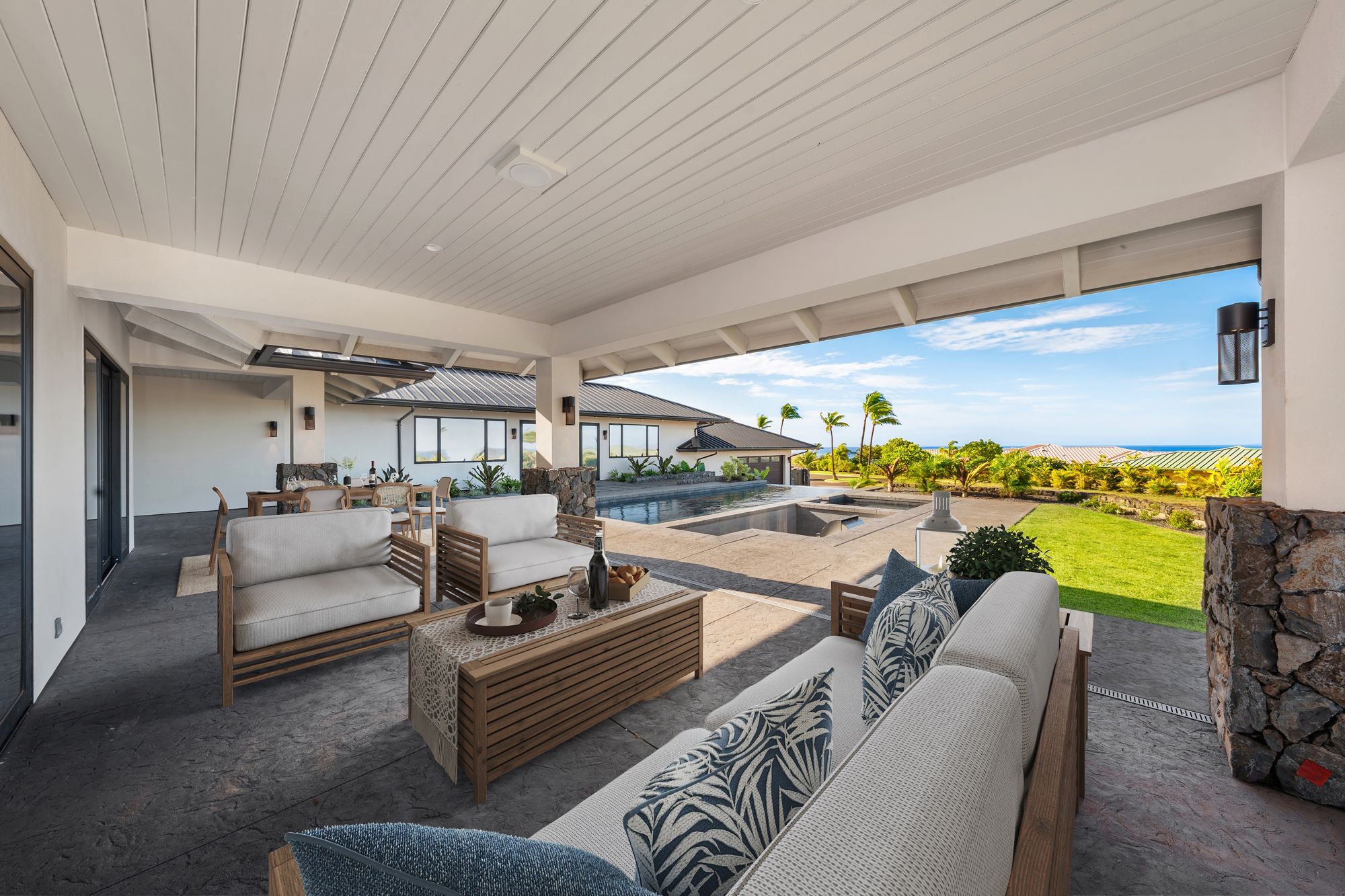 Covered lanai (virtually staged)