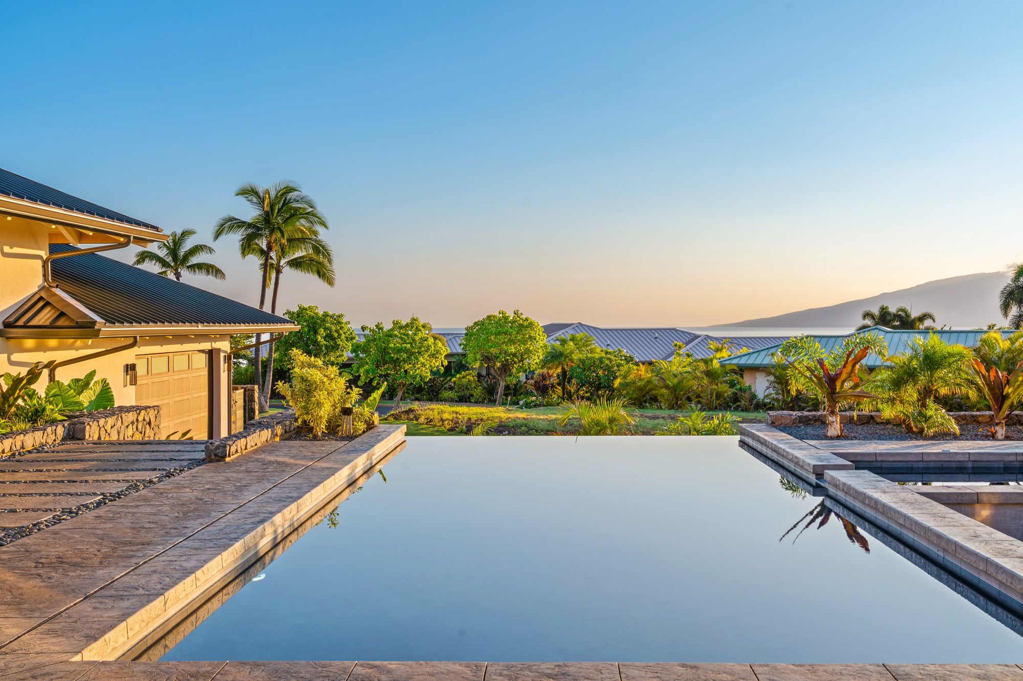 Infinity pool at sunset